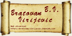 Bratovan Virijević vizit kartica